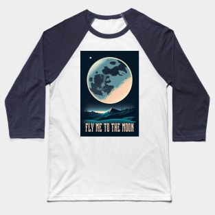 Moon Adventure Vintage Travel Poster Baseball T-Shirt